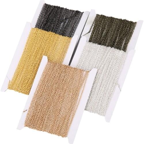 10meters Dia 2mm 2.5mm 3mm Link Necklace Chains Bulk Gold Silver Color Metal Iron Open Link Chain Lot For Diy Jewelry Components