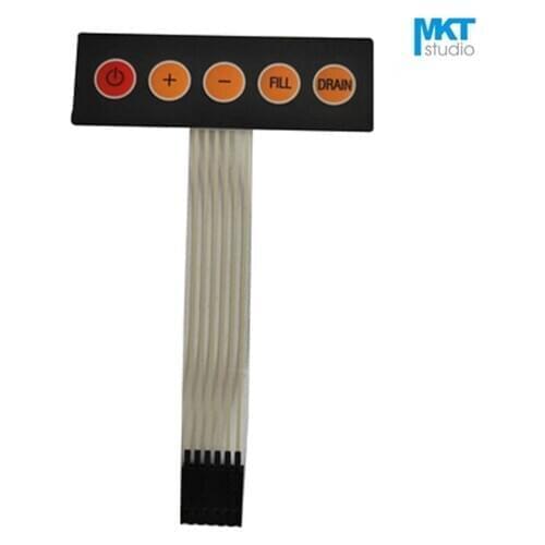 10Pcs Squared 74.5mmx24.5mm 1*5 Menu Membrane PVC Matrix Keypad Panel Switch For MCU Interface