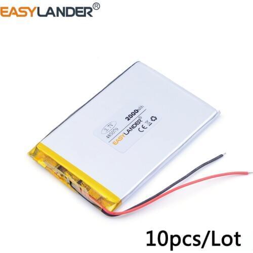 10pcs /Lot 485079 2000mAh 3.7v lithium Li ion polymer rechargeable battery For MP3 MP4 GPS Digital Products andorid phone,toys
