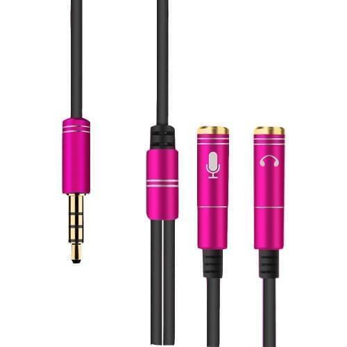 10 pcs a lot 3.5mm audio cable telephone ordinateur casque microphone combo tete de adaptateur cable audio splitter