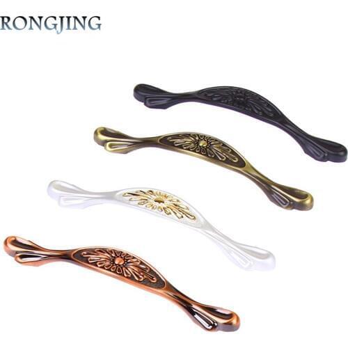 2pcs Antique Cabinet Drawer Hanles Kitchen Cabinet Handle Euro-Style Furniture Knobs Cupboard Closet Drawer Handle Pulls Bars