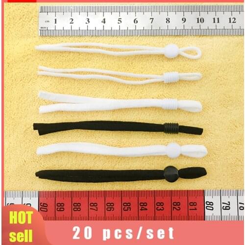 20 Pcs Adjustable Mask Sewing Elastic Band Cord With Buckle Stretchy Mask Earloop Lanyard Earmuff Rope DIY Making Supplie