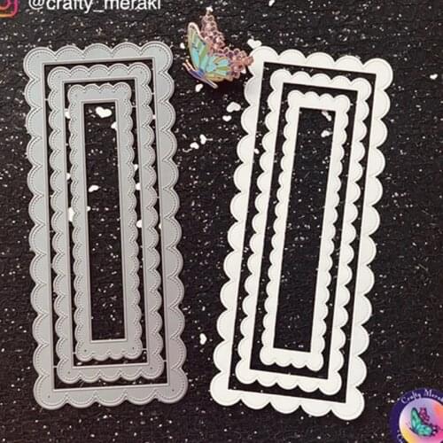 2021 New Arrival Ripple Rectangle Metal Cutting Dies Craft Scrapbooking Handmade Knife Mould Blade Punch Stencils Dies Cut Model