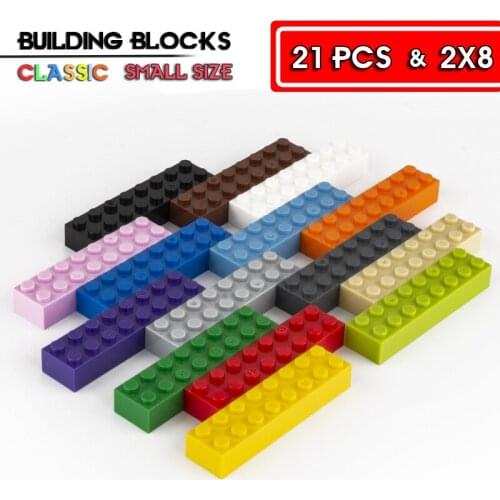 21 pieces building blocks 2X8 point basic accessory bricks compatible with small size building blocks childrens toys SJJM-08