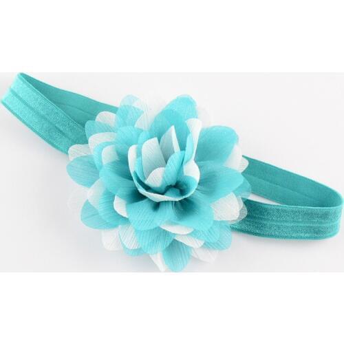 42pcs/lot 3D Chiffon Flowers Headbands With Silver Lines For Kids Hair Beauty DIY Accessories FDA18