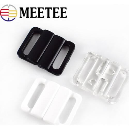 50Sets Meetee 10/15/20/25mm Plastic Bra Buckle Resin Front Closure Swimwear Clip Bikini Clasp DIY Sewing Underwear Accessories