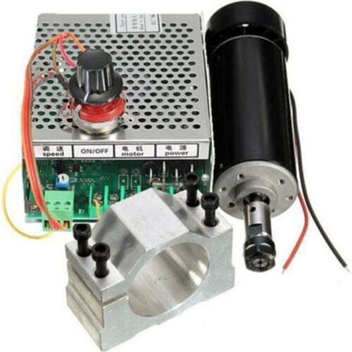 500W Air cooled spindle ER11 chuck CNC 500W Spindle Motor + 52mm clamps + Power Supply speed governor For PCB Engraving