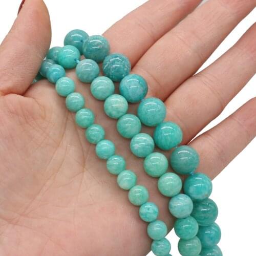 8/10/12mm Natural Stone Bead Round Tianhe Loose Spacer Bead for Trending Jewelry Making DIY Bracelet Necklace Gift for Women