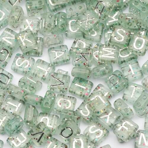 8x9mm Starry Sky Mixed Letter Acrylic Beads Square Two Hole Loose Spacer Alphabet Beads For Jewelry Making Diy Tila Bracelet