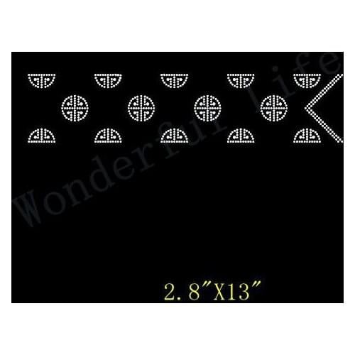 Free shipping circle and sector design cheer bow design sparkle Rhinestone Iron On Transfer Hot Fix Bling Bing style