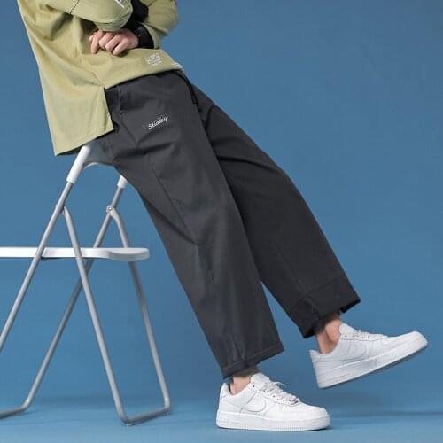 Men Nine-length Straight Casual Trousers Hip-hop Dance Streetwear Jogging Outdoor Loose Sports Pantalones Teenagers Cargo Pants