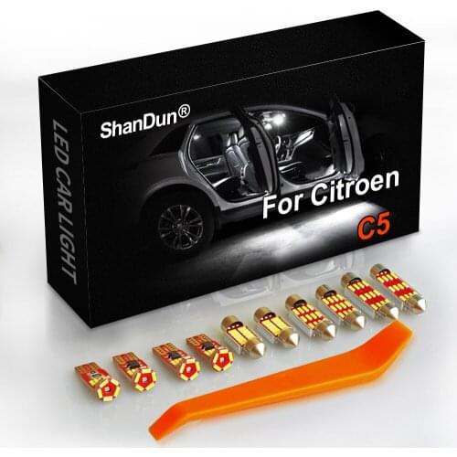 Canbus Car Interior LED Dome Map Reading Trunk Light Kit For Citroen C5 2001-2019 Vehicle Bulb Indoor Error Free Auto Lamp