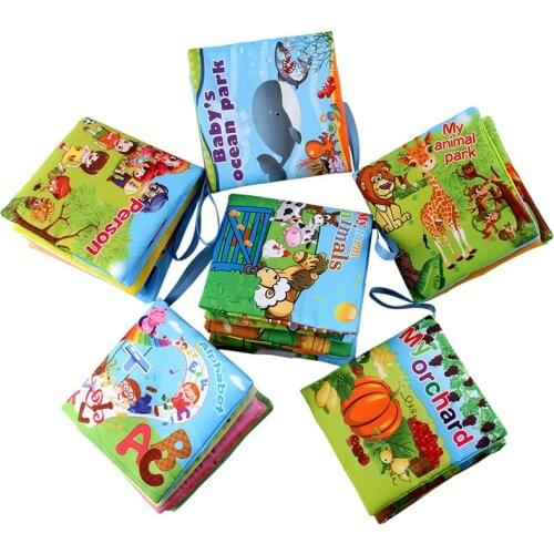 Soft Cloth Books for Baby Boys Girls Cute Baby Books Rattle Toy Crib Cloth Infant Early Development Toys