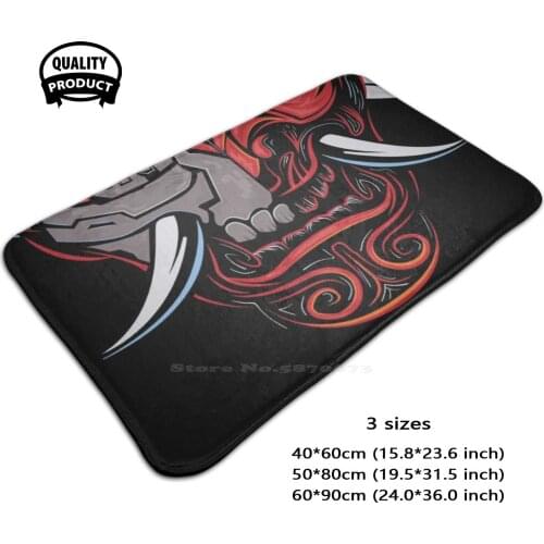 Oni Demon 3D Household Goods Mat Rug Carpet Foot Pad Oni Demon Japanese Japan Teeth Anime Mouth Hannya Oni Cool Devil Yokai Cat