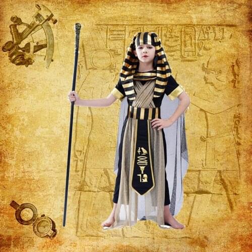 Egyptian Costume Kids Girl Egyptian Prince Dress Role Play Boy Egyptian Priest Pharaoh Costumes For Child Halloween Party