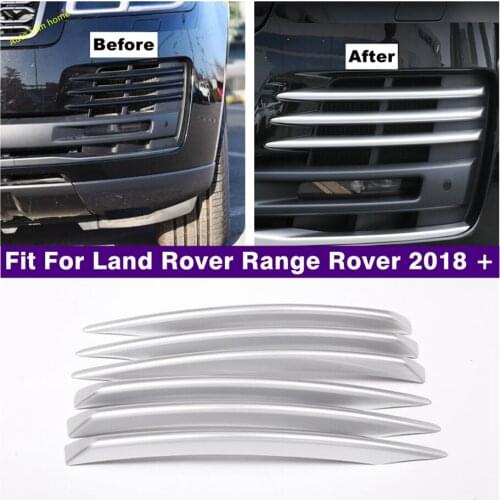 Exterior Refit Kit Front Bumper Fog Lights Lamps Eyelid Eyebrow Stripes Cover Trim Fit For Land Rover Range Rover 2018 - 2021