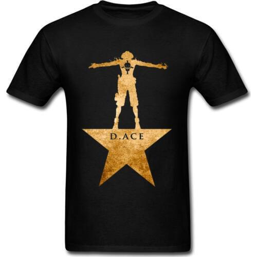 D.Ace T-shirt Heavy Metal Punk T Shirt Men Star Tshirt Luffy Brother White Beard Logo Print Tees Oversized Tops One Piece Anime