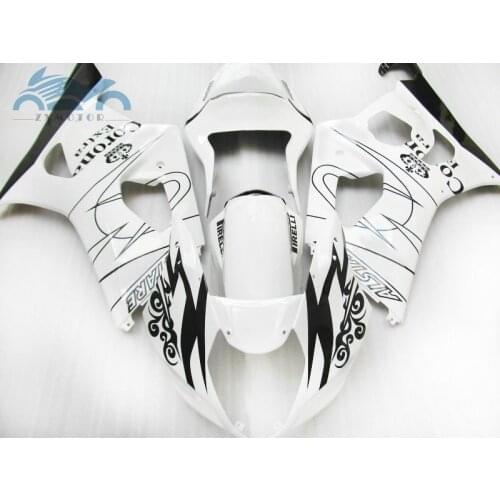 Customized Fairing kits for SUZUKI K3 GSX R1000 2003 2004 motorcycle sport fairings kit GSXR1000 03 04 white corona body parts