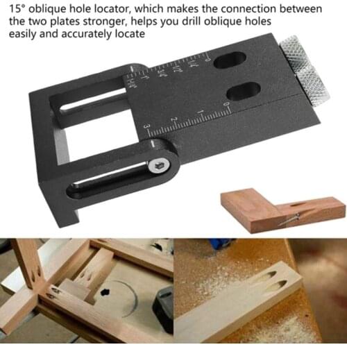 Wood Board Connection Installation Tool 15pc (with Ordinary Drill Bit) 15 Degree Angle Woodworking Oblique Hole Punch Setter