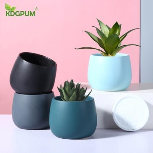Modern Handmade Ceramic Pots Creative Nordic Ins Electroplating Succulent Pots Hydroponic Green Plants Potted Pots