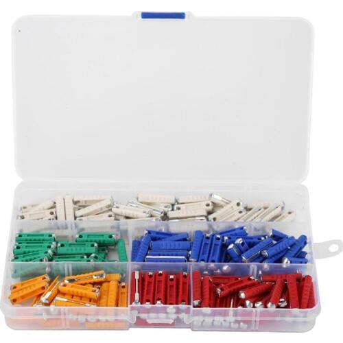 200pcs Ceramic Continental Fuses European Automotive Torpedo Bullet Fuse 5/8/10/16/25AMP Assorted Classic Car Auto Fuse kit