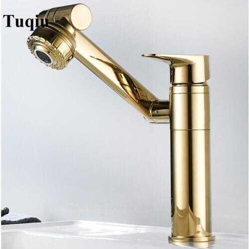 Vidric Fashion Gold Bathroom wash head Basin Faucet Brass rotation Faucet Sink Mixer Tap Hot and Cold Basin Lavatory Faucet