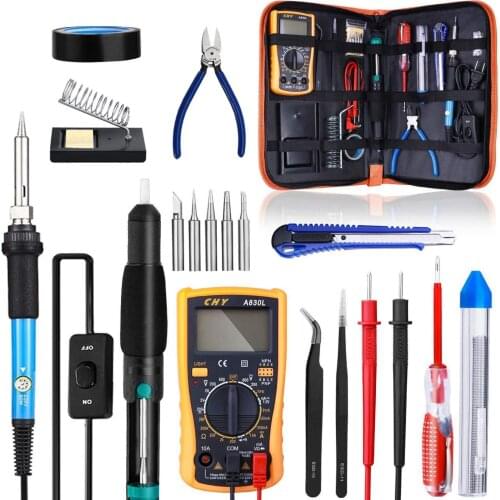 60W 220V/110V Soldering Iron Kit Welding Tool Adjustable Temperature Electric Soldering Iron Set Welding Solder Station