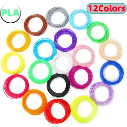 HooMore 3D Pen Filament PLA No Smell Safety Brilliant 12 Color 1.75mm 3Meter Spool Material Plastic 3D Printing Filament