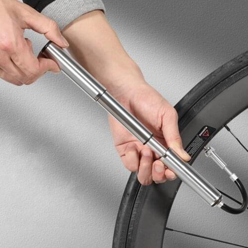 Bicycle Pump 160PSI Portable Lightweight Aluminum Alloy Valve Handle Inflator Front Fork Bike Pump black/white