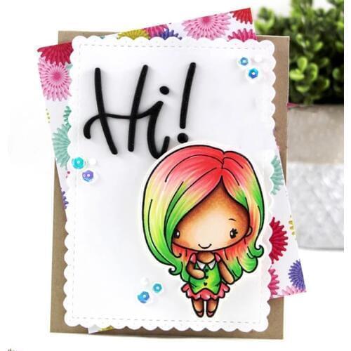 New 2019 Hi and hello letter Metal Cutting Dies Scrapbooking background craft Card Making Embossing Rectangular Pattern