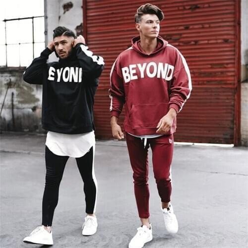 Autumn New Gyms men Sets Sportswear BrandTracksuits Sets Mens Hoodies Mens Sports Suits Running Set Hoodies+Pants M-2XL