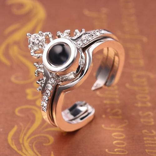 Wedding Ring One Hundred Languages Projection Rings I LOVE YOU Rose For Bride Wedding Engagement Gifts Witness