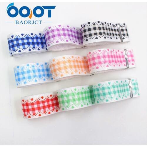 OOOT BAORJCT I-19603-1361,25mm 10yards geometric Thermal transfer Printed grosgrain Ribbons,tape crafts,bow cap DIY accessories