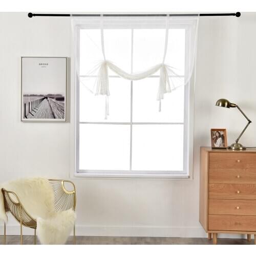 Peacock Design Rod Style Roman Curtains for Kitchen Window Living Room Bedroom Fashion Stripe Voile Tulle