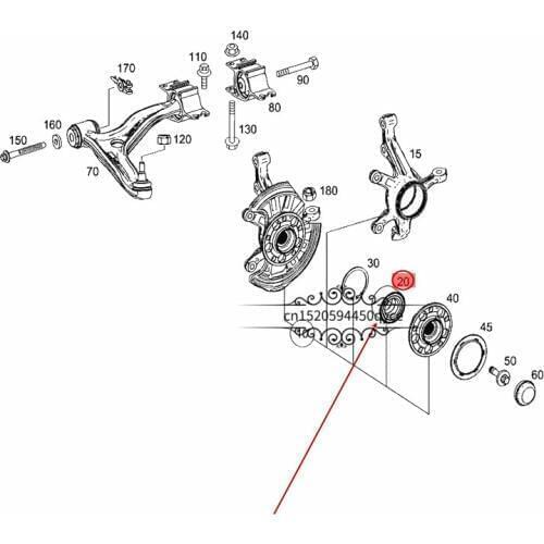Front wheel bearing Inclined ball bearing Suitable for B 200mer ced es-be nzB 180 A 180 A 200 A 260 Front bearing Wheel bearing