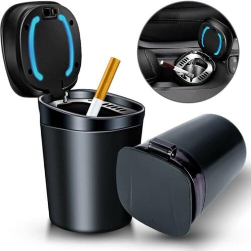 Portable Car Ashtray with LED Light Auto Vehicle Cigarette Ashtray Holder Decor Car Accessories