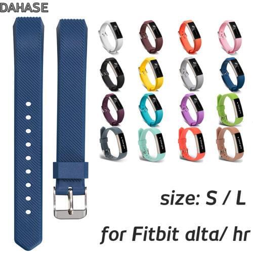 Watch Band for Fitbit Alta HR Rubber Replacement Sport Strap for Fitbit Alta Silicone Wristband Belt Tilt Stripe Bracelet