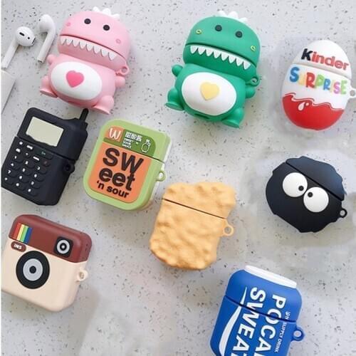 3D Cute Cartoon Dragon piggy silicone Case For Apple Airpods 2 1 cover For Air pods 1 2 Case Wireless charging soft Cover Box