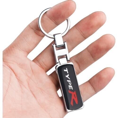 Car Styling 3D Metal Alloy Type R Typer Keychain Keyring For Honda City CR-V XR-V HR-V Accord FIT Jazz Stream Crider Greiz CIVIC