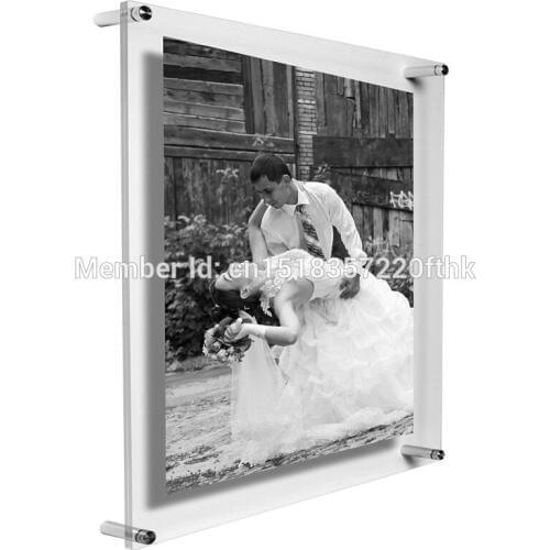 Pack/5units) A4 Clear Acrylic Wall Mounted Sign Frame with Silver Satin Screw YPD-001-2