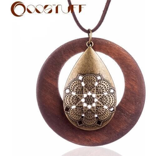 2020 New Vintage Woman Necklaces Jewelry Statement necklaces & pendants Wooden Pendant collares mujer choker necklace