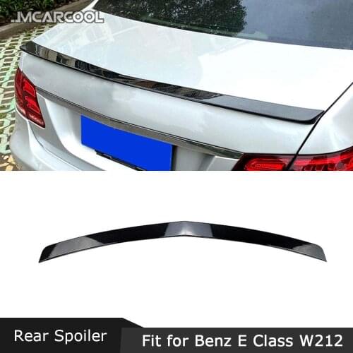 ABS Carbon Look Rear Trunk Lip Spoiler For Mercedes Benz E Class W212 E200 E260 E63 AMG 2014-2016 Sedan 4 Door Car Decoration