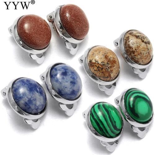 Earrings For Women Piercing Clip On Earring New Arrival Punk Style Natural Amethysts Malachite Quartz Stone Earrings