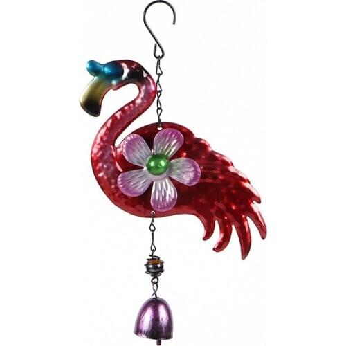 Animal Flamingo Wind Chimes Metal Bell Crafts Pendant Creative Home Wall Window Garden Hanging Ornaments Campanula Suncatcher