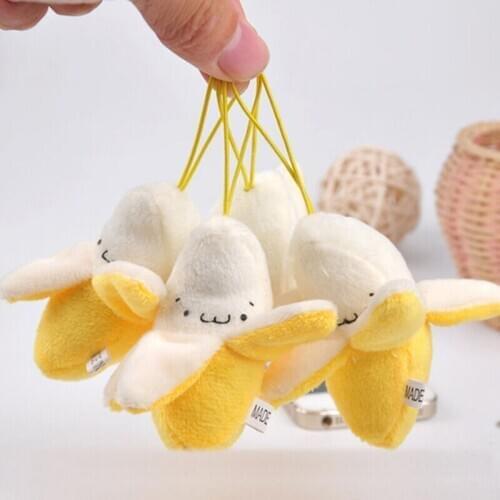 1 Pcs Super Cute Yellow Banana Plush Toys Small Banana Backpack Hanging Stuffed Toy Mini Soft Mobile Phone Pendant Decoration