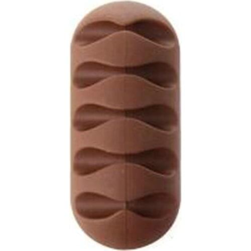 1Pc Cable Winder With 5 Slots Earphone Cable Organizer Wire Storage Charger Holder Organizer Cord Management Clips Black