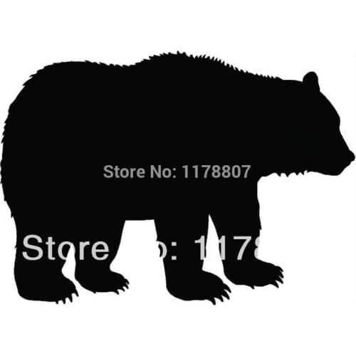 12.5cm x 8.9cm Bear Sticker Grizzly Black Outdoors Wild for Car Window Cool Gift Vinyl Decal Laptop 13 Colors