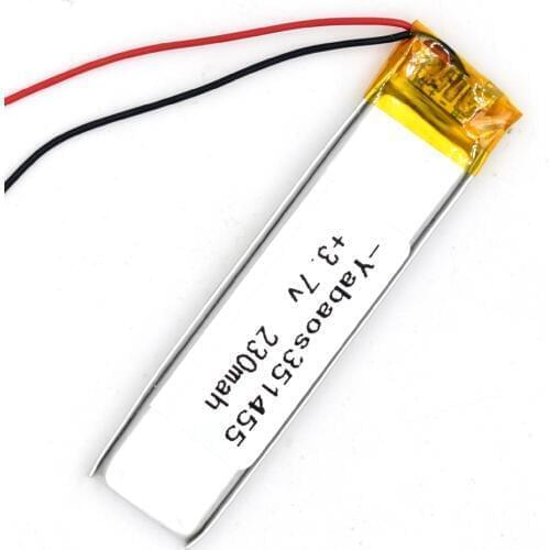 3.7V 230 mAh Li-Polymer Rechargeable Battery 351455 Li Po ion for GPS Bluetooth MP3 MP4 MP5