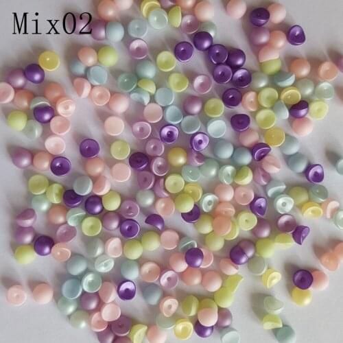 30pcs/jar Cute 6MM Matt Color Curved-Back Ball Pearl Nail Decoration Pearl Nail Art Decoration