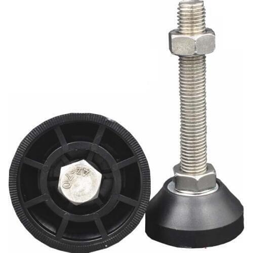 4PCS/LOT Reinforced Nylon Base Diameter 40mm*M8*60/80 M10*60/80mm Fixed Foot Cups Articulated Feet Leveling Foot
